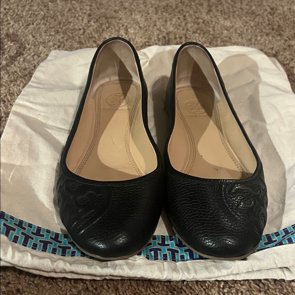 Tory Burch Black Leather Loafers